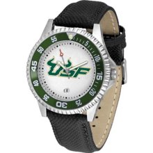 South Florida Bulls USF Mens Leather Wrist Watch