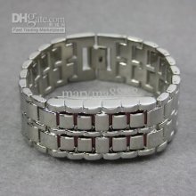 Stainless Steel Led Red Digital Unsex Bracelet Watch Fashion Shippin