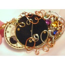 Steampunk OOAK vintage Moon dial / Watch parts bracelet ~ adjustable size