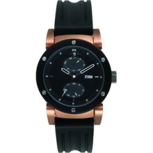 Storm Womens Hydron Stainless Watch - Black Rubber Strap - Black Dial