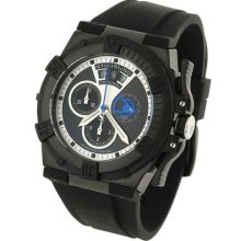 Stuhrling 220 335613 Falcon Swiss Quartz Chrono Black Dial Rubber Men Watch