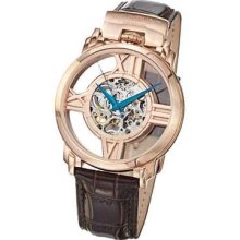 Stuhrling 276 334514 Winchester Cross Automatic Skeleton Leather Mens Watch