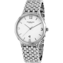 Stuhrling 603 Classic Marquis Gentry Swiss Quartz Slim White Date Mens Watch