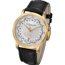 Stuhrling Prestige 383 33352 Swiss Quartz Traveler World Time Date Mens Watch