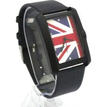 Stylish Casual Union Jack Flag Man Women Analog Quartz Wrist Watch Pw52