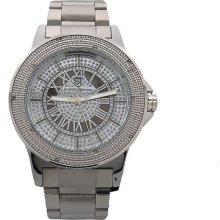 Super Techno by Joe Rodeo 0.10CT diamonds Watch Silver Tone Case M-6076