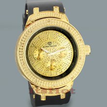 Super Techno Mens Diamond Watch 0.10 ct Yellow