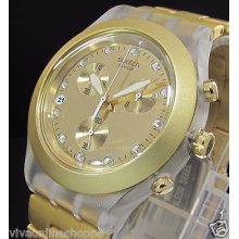 Swatch Svck 4032g Full Blooded Gold Col Irony Diaphane Watch Retro Unisex Watch