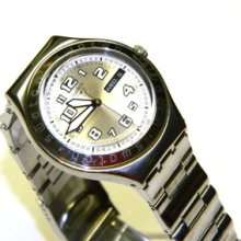 Swatch Used, Cool Days, Irony Swiss Quartz Bracelet With Crystal Crack