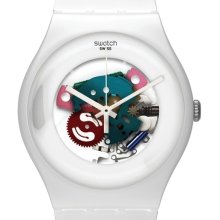 Swatch White Lacquered Ladies Watch SUOW100