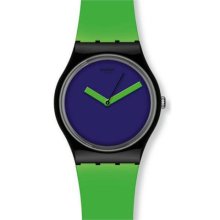 Swatch Women's Originals GB267 Green Plastic Swiss Quartz Watch with Purple Dial