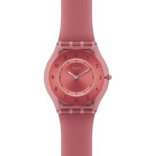 Swatch Women's Skin SFR103 Pink Rubber Quartz Watch with Pink Dial