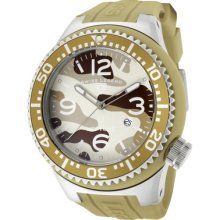 Swiss Legend Men's Neptune Beige Camouflage Dial Khaki Silicone