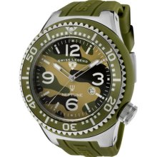 Swiss Legend Men's Neptune Green Camouflage Dial Green Silicone