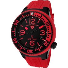 Swiss Legend Men's 'Neptune' Red Silicone Watch ...