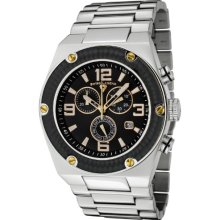 Swiss Legend Men's Quartz Watch With Black Dial Chronograph Display And Silver Stainless Steel Bracelet Sl-40025P-11-Bbga