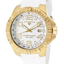 SWISS LEGEND Watches Men's Super Shield White Dial Gold Tone IP SS Cas