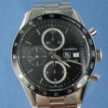 Tag Heuer Cv2010.ba0794 Carrera Chronograph Black Dial Watch $4500