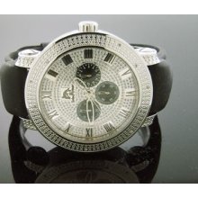 Techno Master45mm Round 0.25ct Diamond Watch Silver Face