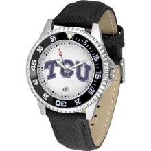 Texas Christian Horned Frogs TCU Mens Leather Wrist Watch