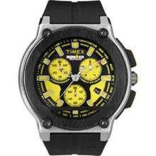 Timex Men's T5K350 Black Resin Quartz Watch with Yellow Dial