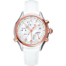 Timex Tx Luxury Womans 500 Series World Time White Dial Leather Strap Watch