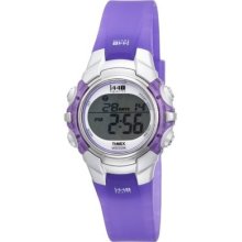 Timex Women S 1440 Sports Digital Tone Case Translucent Purple Resin Strap Watch