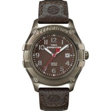 Timex Womens Expedition Quickdate Feature Brown Indiglo Dial Leather Strap Watch