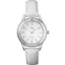 Timex Women's T2p022 Ameritus Sport White Dial, White Croco Patterned Leather