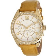 Tommy Hilfiger 1781250 Gold Tone Bezel Leather Ladies Watch