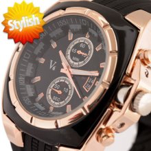 Top Unique Men Boy Sport Quartz Wrist Watch Casual Analog Hours Clock Sub Dial