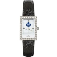 Toronto Maple Leafs Women's Black Leather Strap Allure Watch