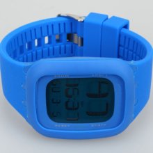 Touch Screen Silicone Band Digital Led Wrist Watch Dark Blue