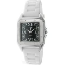 Trax Womens TR5132-BW Posh Square White Rubber Black Dial