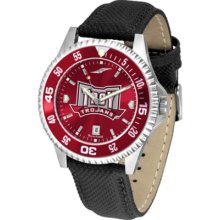 Troy State Trojans Competitor AnoChrome Men's Watch with Nylon/Leather Band and Colored Bezel