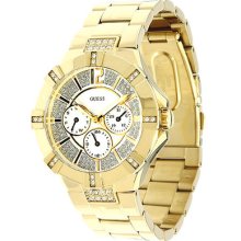 U13576l1 Guess Ladies Gold Band Multi Functions Crystals Watch