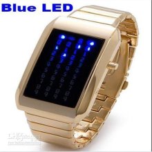 Uaa233 Stainless Steel Case Shine Blue Led Light Digital Date Lady/w