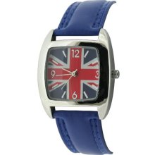 Union Jack Unisex Quartz Watch With Multicolour Dial Analogue Display And Blue Strap Uj16/B