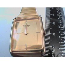 Unique Gold Color Dial Square Seiko Quartz Watch 4u2fix