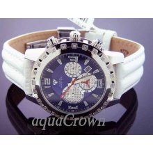 Unisex Aqua Master 38MM Round 24 Diamonds Watch Blue Face