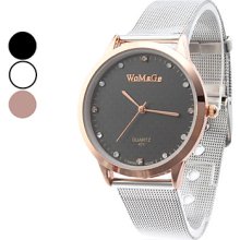 Unisex Elegant Design Alloy Quartz Analog Wrist Watch (Assorted Colors)