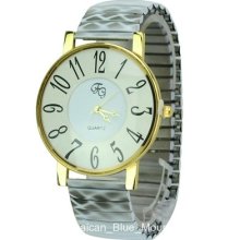 Unisex Simple Big Round Dial Analog Watch White