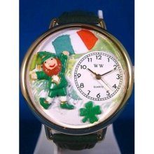 Unisex St. Patrick's Day w/Irish Flag Hunter Green Leather and Go ...