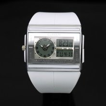 Unisex's Electronic Watch Clock White Color Silicone Strap Time+date+week