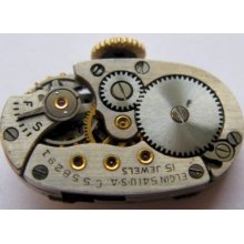 Used Elgin 541 Lady Oval Watch Movement For Parts