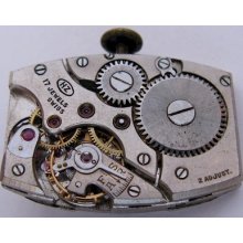 Used Vintage Rectangle Eta 757 .. Watch Movement For Part Or Project ..