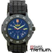 Uzi Protector Blue Tritium Watch with Nylon Strap NEW - Stainless Steel - Blue