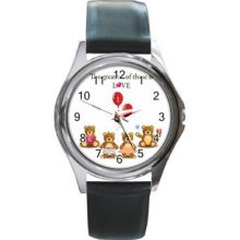 Valentine Love Unisex Silver-Tone Round Metal Watch 01