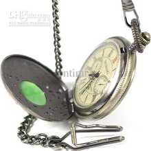 Vegan New Vintage Style Jade Like Deco Vintage Pocket Watch New