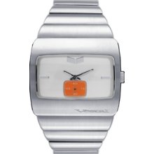 Vestal Bevel Silver Orange Silver Watch